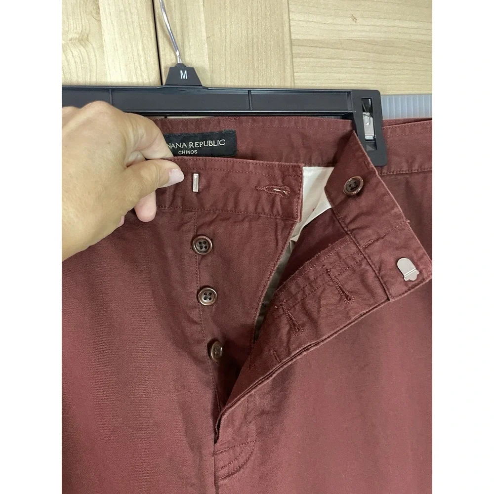 Banana Republic Chinos Flat Front Button Fly Men's 38/31 Brown Casual Preppy